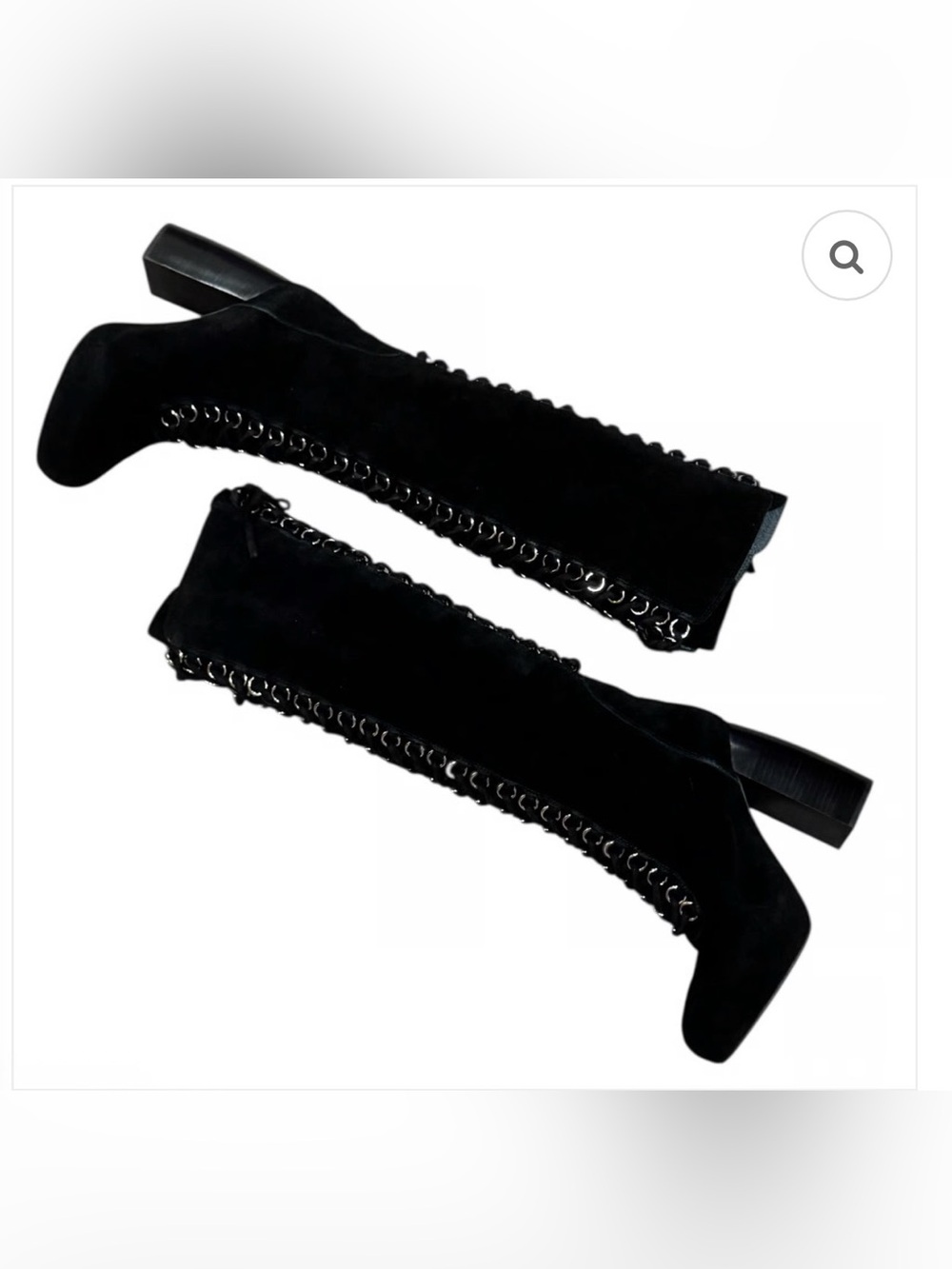 Jeffrey Campbell Black Lace-Up Knee-High Boots